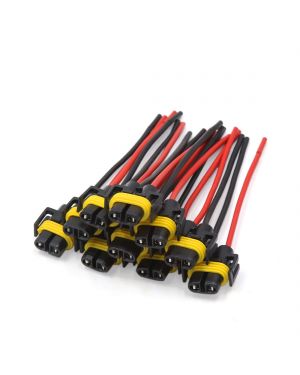 10Pcs Plastic Car H11 Light Lamp Bulb Extension Wiring Harness Socket Connector