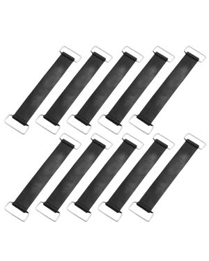 10 Pcs Black Motorcycle Bettery Fixed Holder Rubber Strap Band Bandge 15cm Long