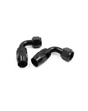 2pcs Black Aluminum Alloy 10AN 90 Degree Swivel Car Fuel Oil Hose End Fitting
