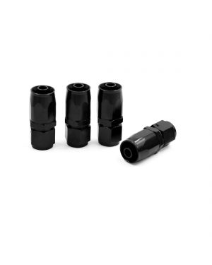 4pcs Black Aluminum Alloy 6AN Straight Swivel Car Fuel Oil Hose End Fitting