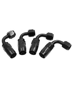 4pcs Black Aluminum Alloy 6AN 90 Degree Swivel Car Fuel Oil Hose End Fitting