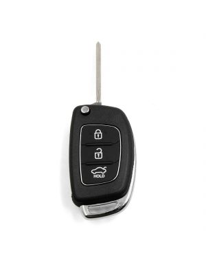 3 Buttons Flip Folding Uncut Key Shell Remote Control Fob Clicker Case Replacement for Hyundai