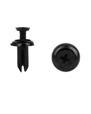 30Pcs 5mm Black Plastic Rivets Push Type Panel Retainer Fastener Clip for Car