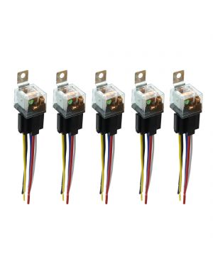 DC 24V 80A SPDT Automotive Car Relay 5 Pin 5 Wires w/ Harness Socket Plug 5pcs