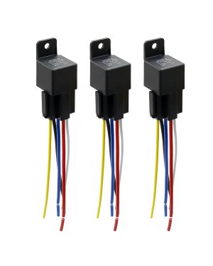DC 48V 40A SPDT Automotive Car Relay 5 Pin 5 Wires w/ Harness Socket Plug 3pcs