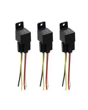 DC 48V 40A SPST Automotive Car Relay 4 Pin 4 Wires w/ Harness Socket Plug 3pcs