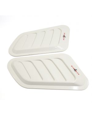 Pair White Plastic Car Fender Air Flow Decorative Vent Cover Sticker