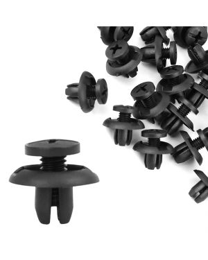 20 Pcs Black Nylon Push in Rivets Fender Bumper Black 8mm Hole for Car Bus