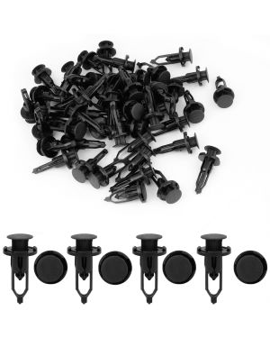 50 Pcs Black Push-Type Fastener Rivet Retainer Clips for Toyota