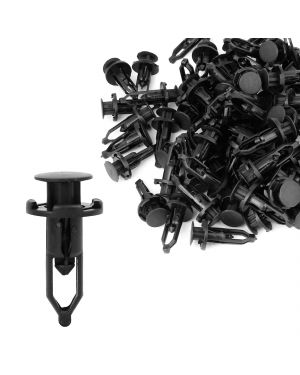 100 Pcs Black Push-Type Fastener Rivet Retainer Clips for Toyota