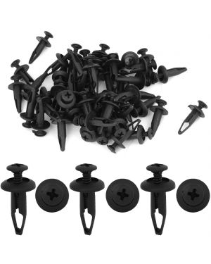 50 Pcs Plastic Push Type Rivet Retainer Fastener Bumper Pin Clips for Ford