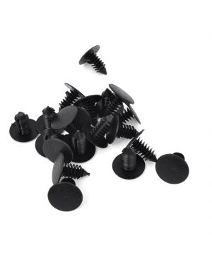 Car 8mm Hole Black Plastic Rivets Bumper Door Fastener Push Clips 20 Pcs