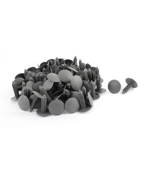 100 x 7mm Hole Plastic Rivets Fastener Push Clips Gray for Car Auto Fender