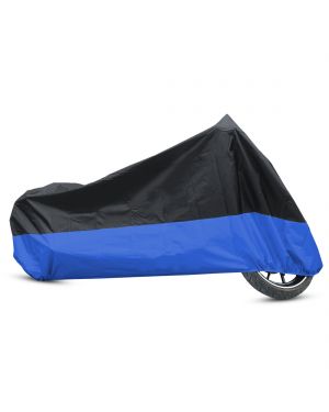 XL 180T Rain Dust Motorcycle Cover Black+Blue Outdoor Waterproof UV Protector