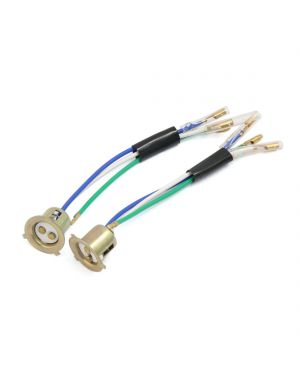 2 Pcs 3 Wires Motorcycle Scooter Headlight Head Lamps Socket Holder Adapter