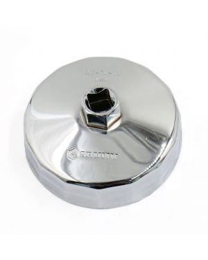 93mm Inner Diameter Automobile 15 Flutes Cap Design Silver Tone Oil Filter Wrench