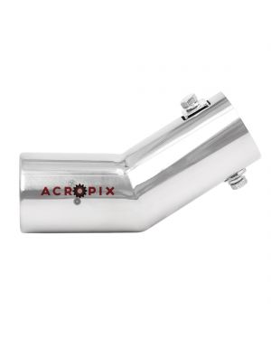 Universal Fits Car Stainless Steel Chrome Curved Exhaust Tail Muffler Tip Pipe Fit Diameter 0.75 to 1.5 Inch