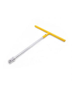 Yellow Silver Tone 1/2" Square Drive T Handle Wrench Spanner Repairing Tool for Car