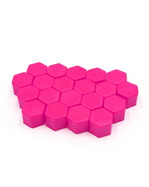 20 Pcs 19mm Pink Silicone Luminous Car Vehicle Wheel Tyre Hub Screw Bolt Nut Cap Covers