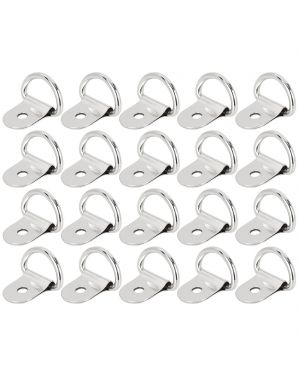ACROPIX 20pcs Silver Tone D Shape Tie Down Anchors Lashing Ring for Car Truck Trailers RV Boats