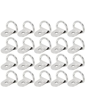 ACROPIX 50pcs Silver Tone D Shape Tie Down Anchors Lashing Ring for Car Truck Trailers RV Boats