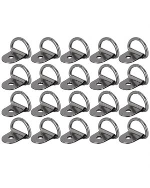 ACROPIX 20pcs Titanium Tone D Shape Tie Down Anchors Lashing Ring for Car Truck Trailers RV Boats